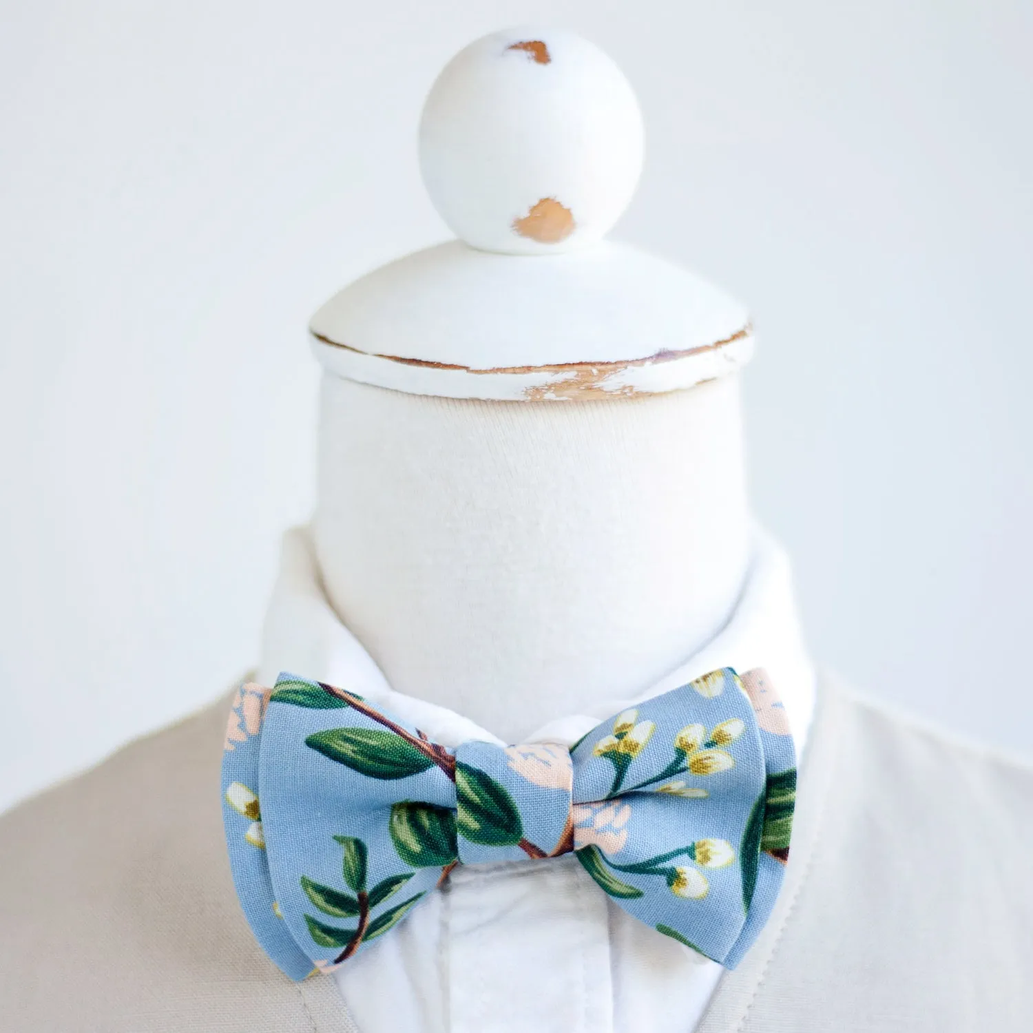 Sailor Bow Clip Or Headband / Peonies In Dusty Blue