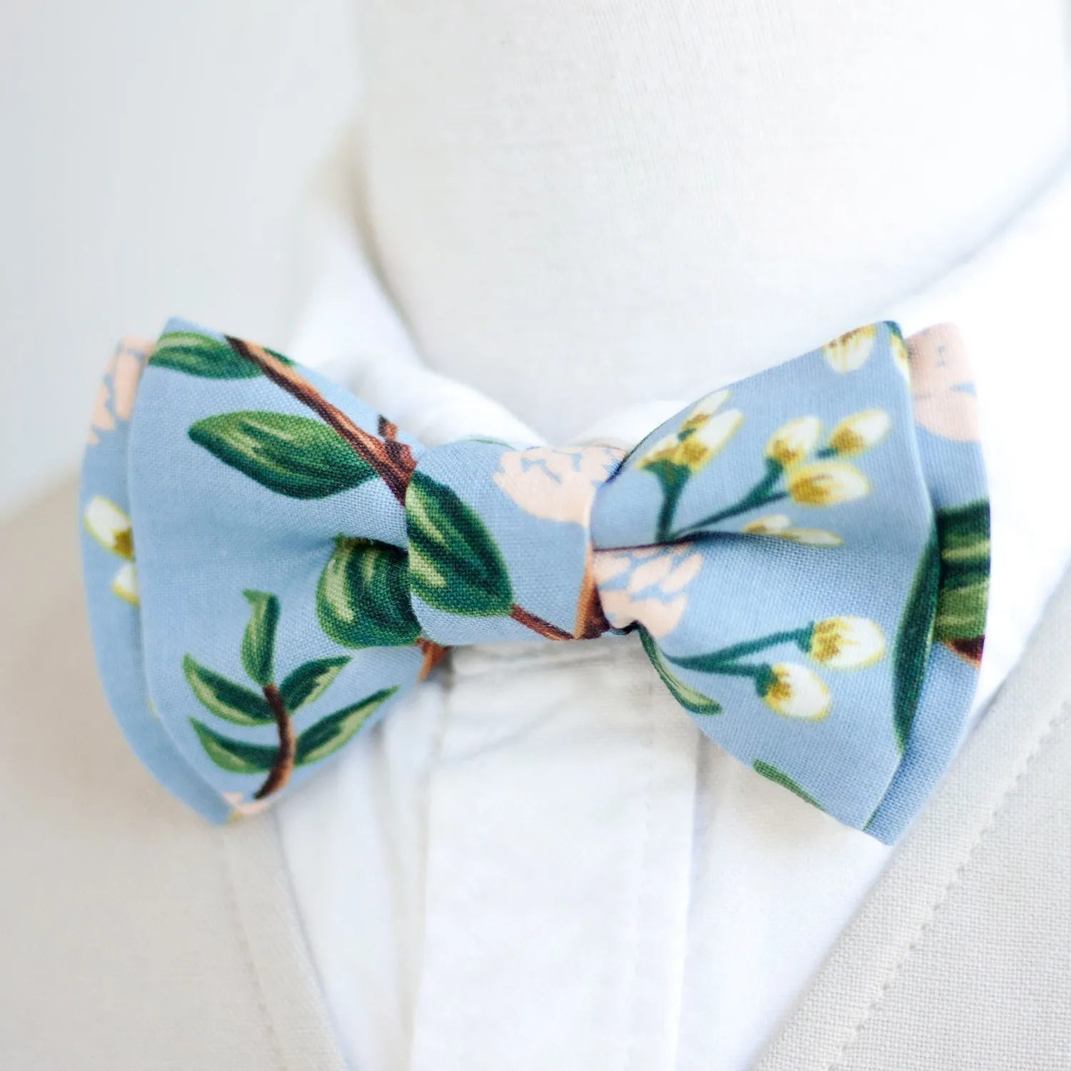 Sailor Bow Clip Or Headband / Peonies In Dusty Blue