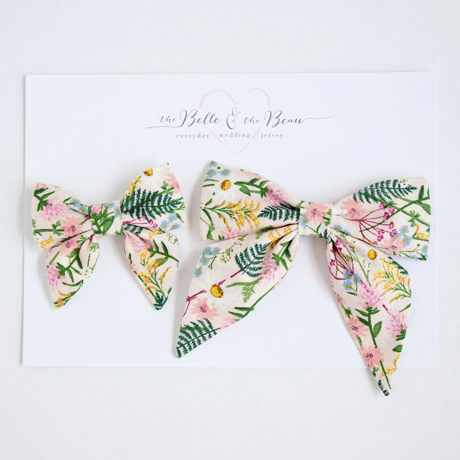 Sailor Bow Clip Or Headband / Wildflowers In Pink