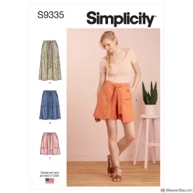 Simplicity Pattern S9335 Misses' Skirts in 2 Lengths & Skort