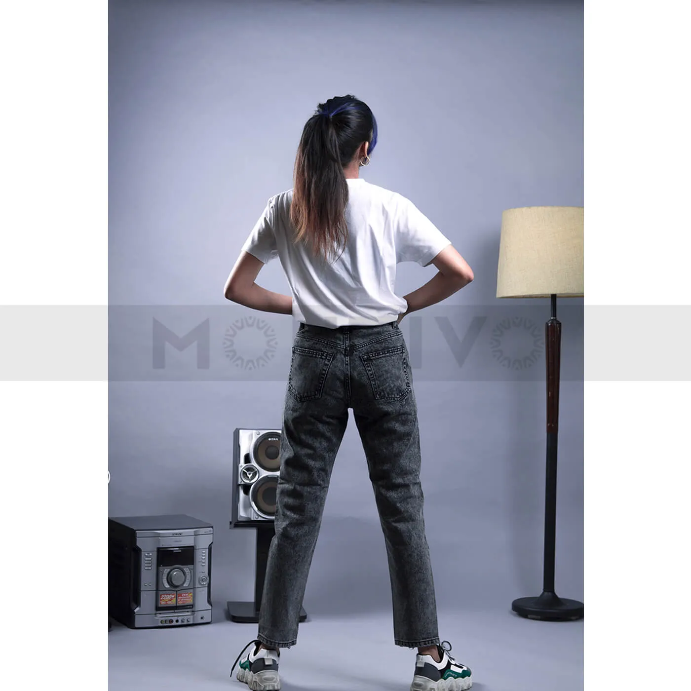 TW Charcoal High Waist Mom Jeans