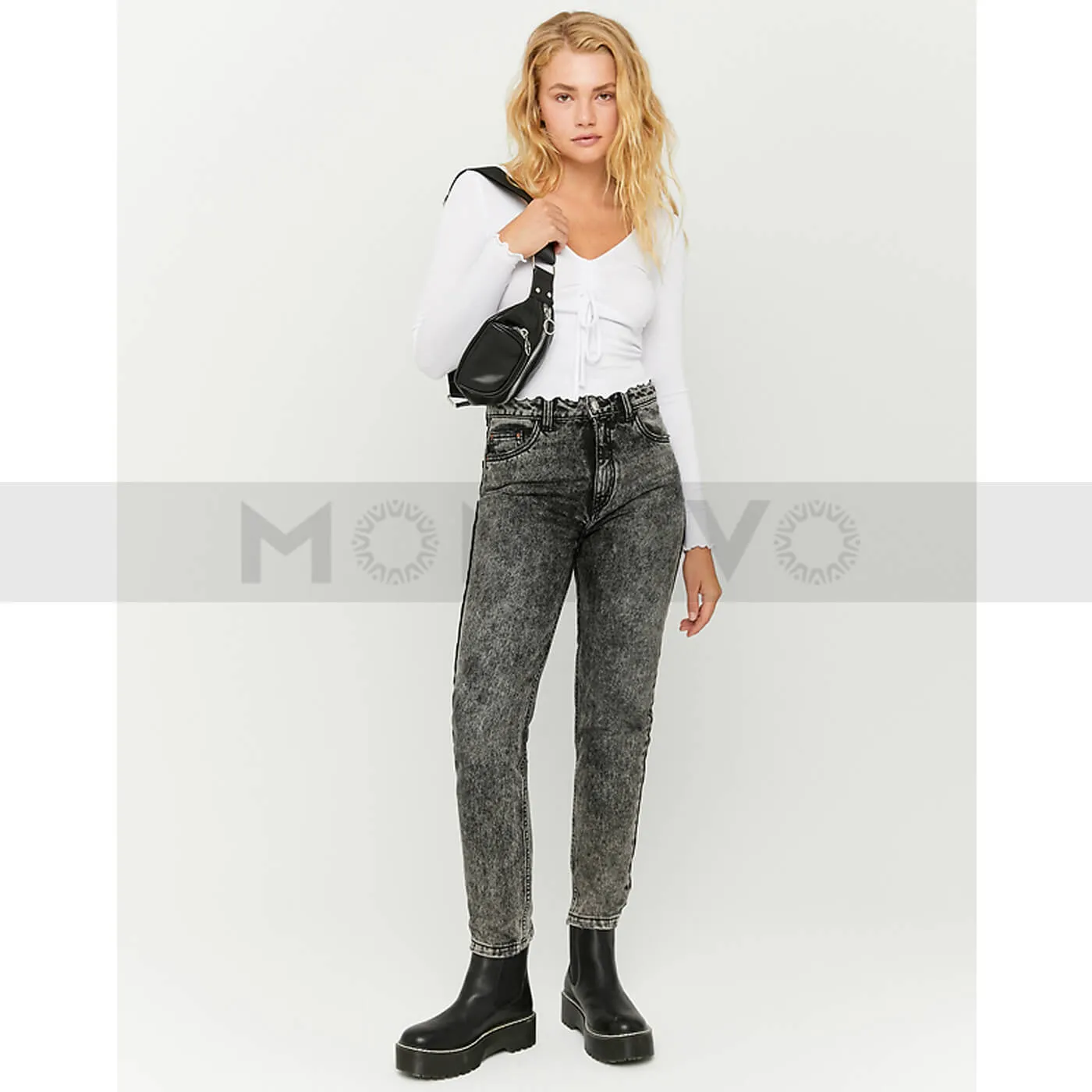 TW Charcoal High Waist Mom Jeans