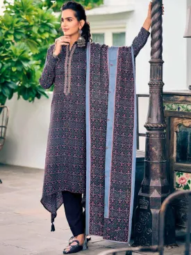 Unstitched Pashmina Embroidered Winter Ladies Suit Dress Material