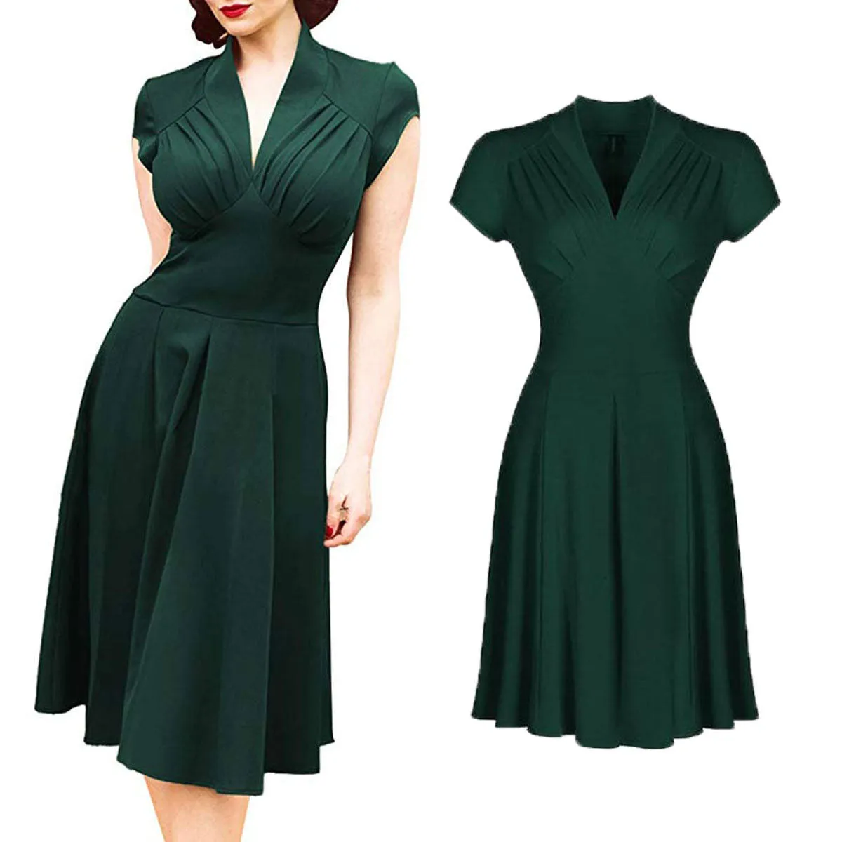 Women's Vintage Dress Rockabilly Pinup Dresses Formal Gown